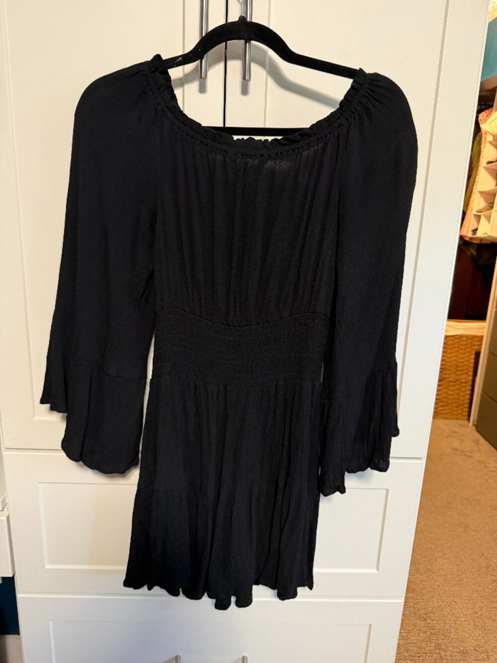Amarantha Crinkle Bardot Mini Dress - US 4